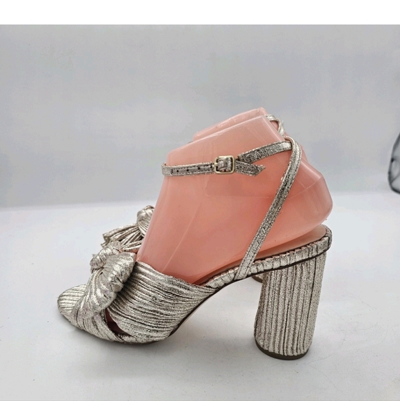Loeffler Randall Camellia Bow-Embellished Lamé Sandals - Picture 5 of 16